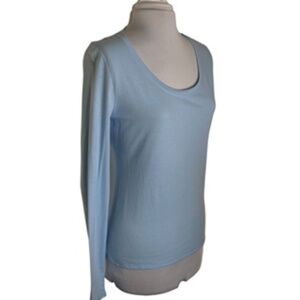 No Boundaries Scoop Neck Long Sleeve Sky Blue Tee-Shirt Size L (12-14)
